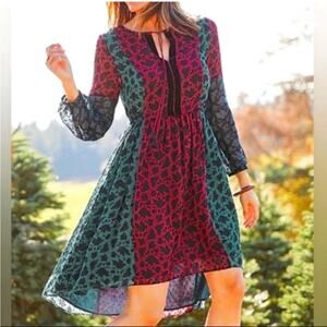 Matilda Jane A Little Party Dress in Colorblock A-Line Floral - Size XL